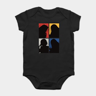 All The Main Characters In The Eminence In Shadow Anime In A Cool Black Silhouette Pop Art Design In Colorful Background Baby Bodysuit